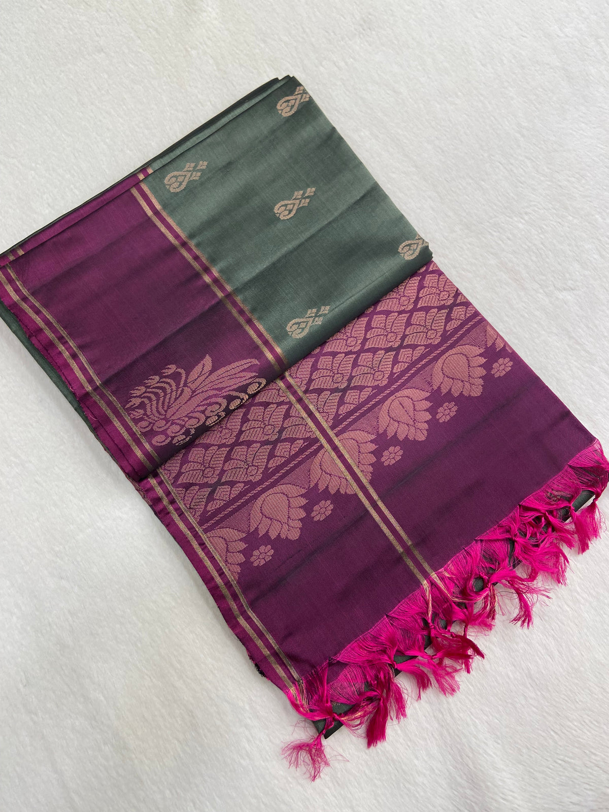 Half Mix Kanjeevaram Soft Silk Saree