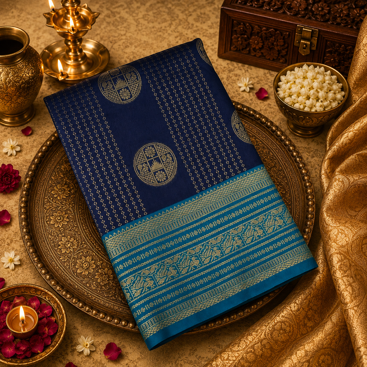 Premium Semi Kanchipuram Silk Saree💙✨