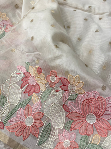 Premium Soft Organza With Embroidery Saree