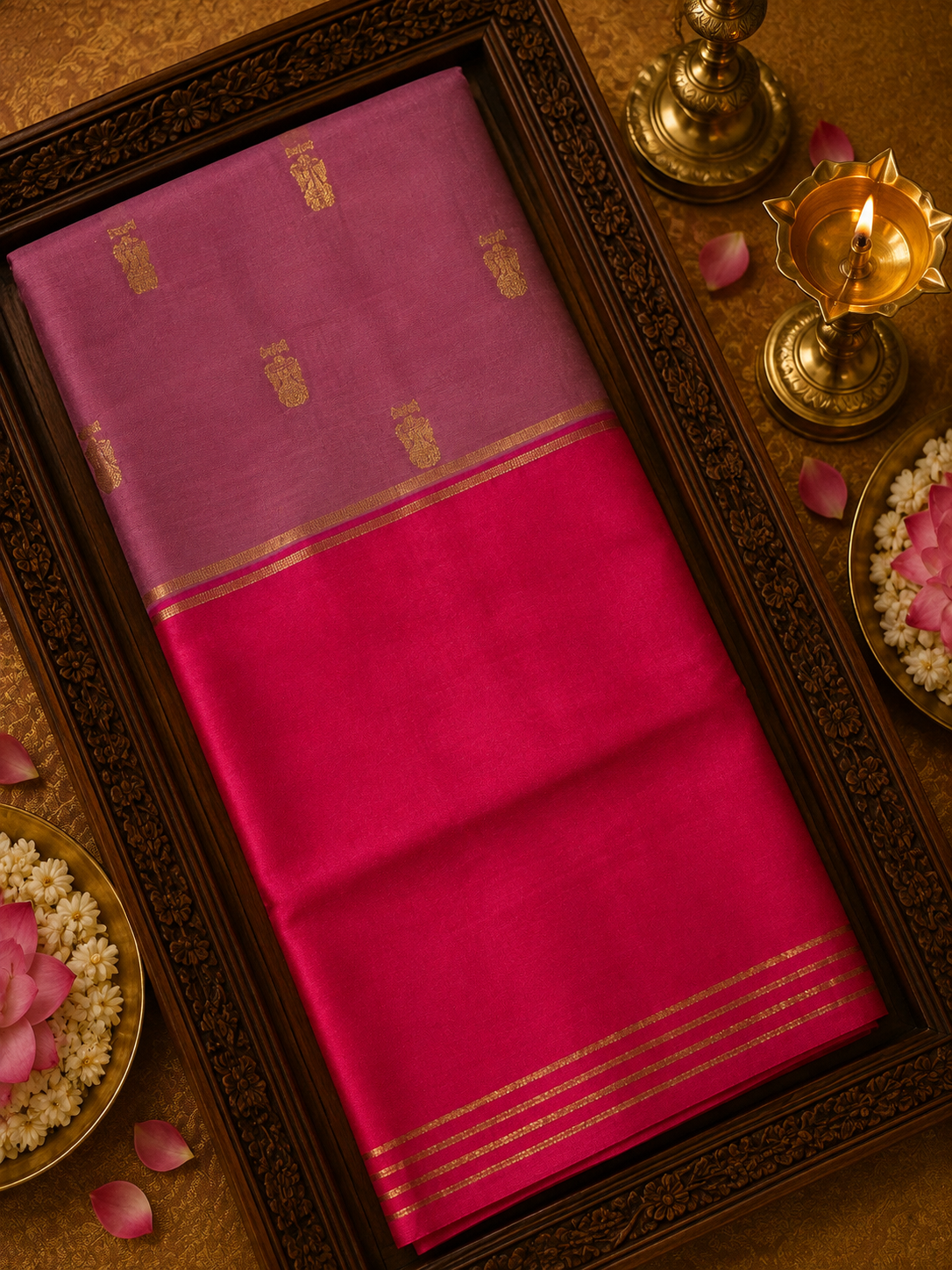 Pure Mix Mysore Crepe Silk Saree
