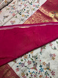 Premium Banarasi Crepe Kalamkari Saree