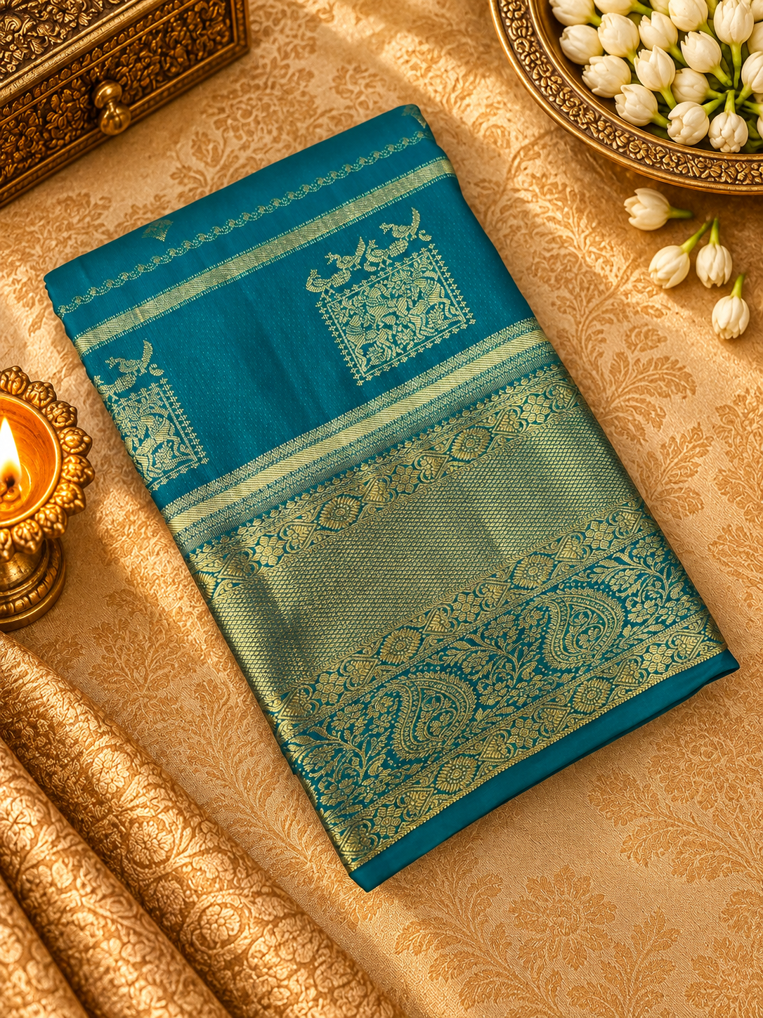 Premium Bridal Semi Kanchipuram Silk Saree - RF1302