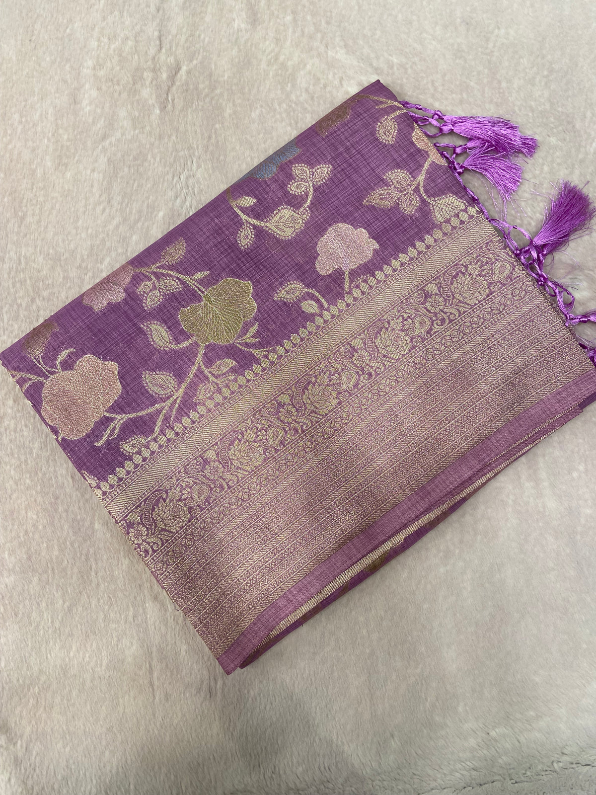 Premium Heritage Cotton Saree (powder)