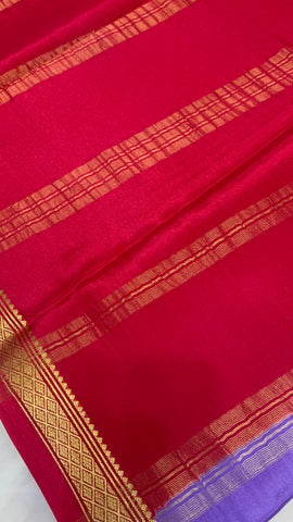 Pure crepe mysore silk saree 100 GSM silk mark certified