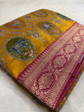 Premium Banarasi Crepe Kalamkari Saree