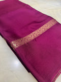 Pure Mix Mysore Crepe Silk Saree- Wine