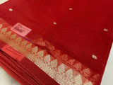 Pure Organza silk saree- Silk mark certified- 902351 Rust Orange