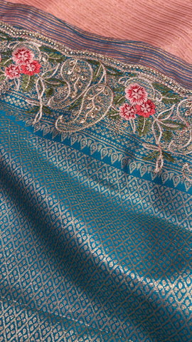 New concept in bridal soft tissue semi silk saree 💙