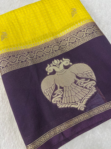 Premium Semi Crepe Mysore Silk Saree