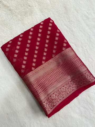 Soft Georgette Saree (Pink)✨