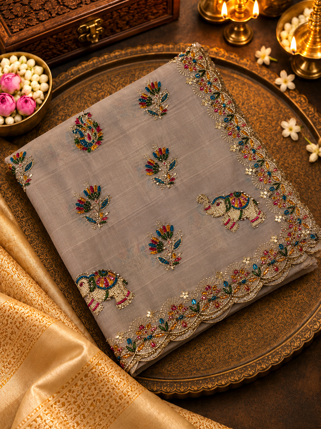 Premium Crush Organza Saree - 902658
