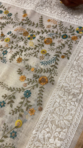Premium Organza With Embroidery Saree