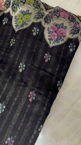 Premium Quality Semi Mashru Silk Saree with Scalloped border