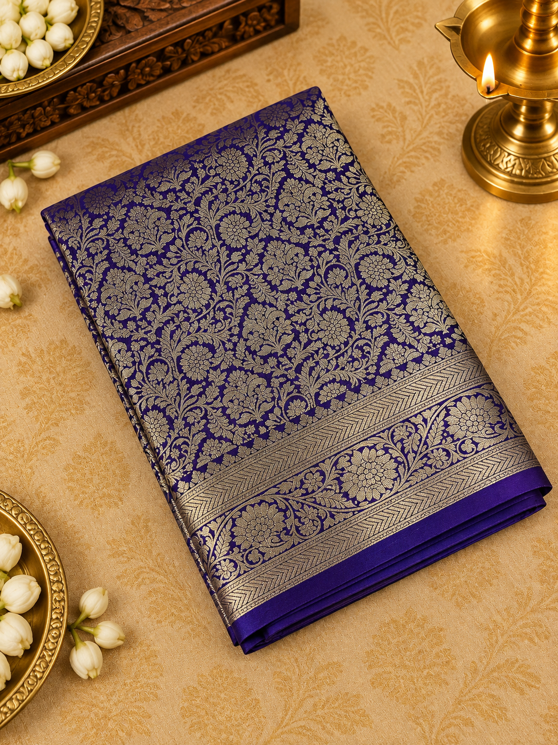 Premium Semi Mysore Silk Saree Brocade Design - 902139