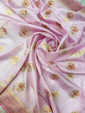 Premium Crepe Satin Silk Saree (lavender)