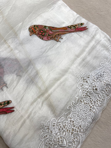 Pure Tissue Organza Saree With Embroidery