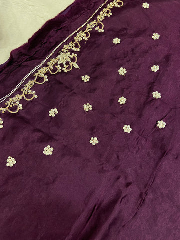 Half mix Kanjeevaram silk saree with pure hand katdana work blouse and double blouse