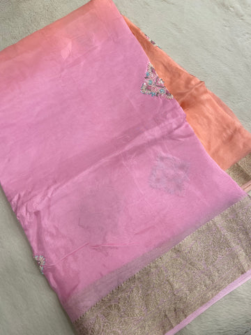 Premium dual tone organza saree