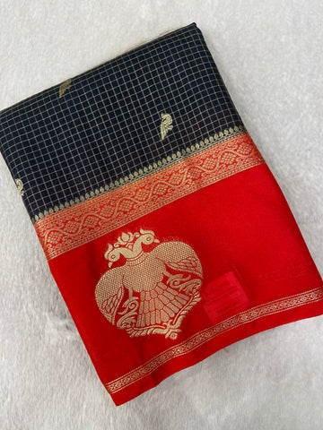 Premium Semi Crepe Mysore Silk Saree