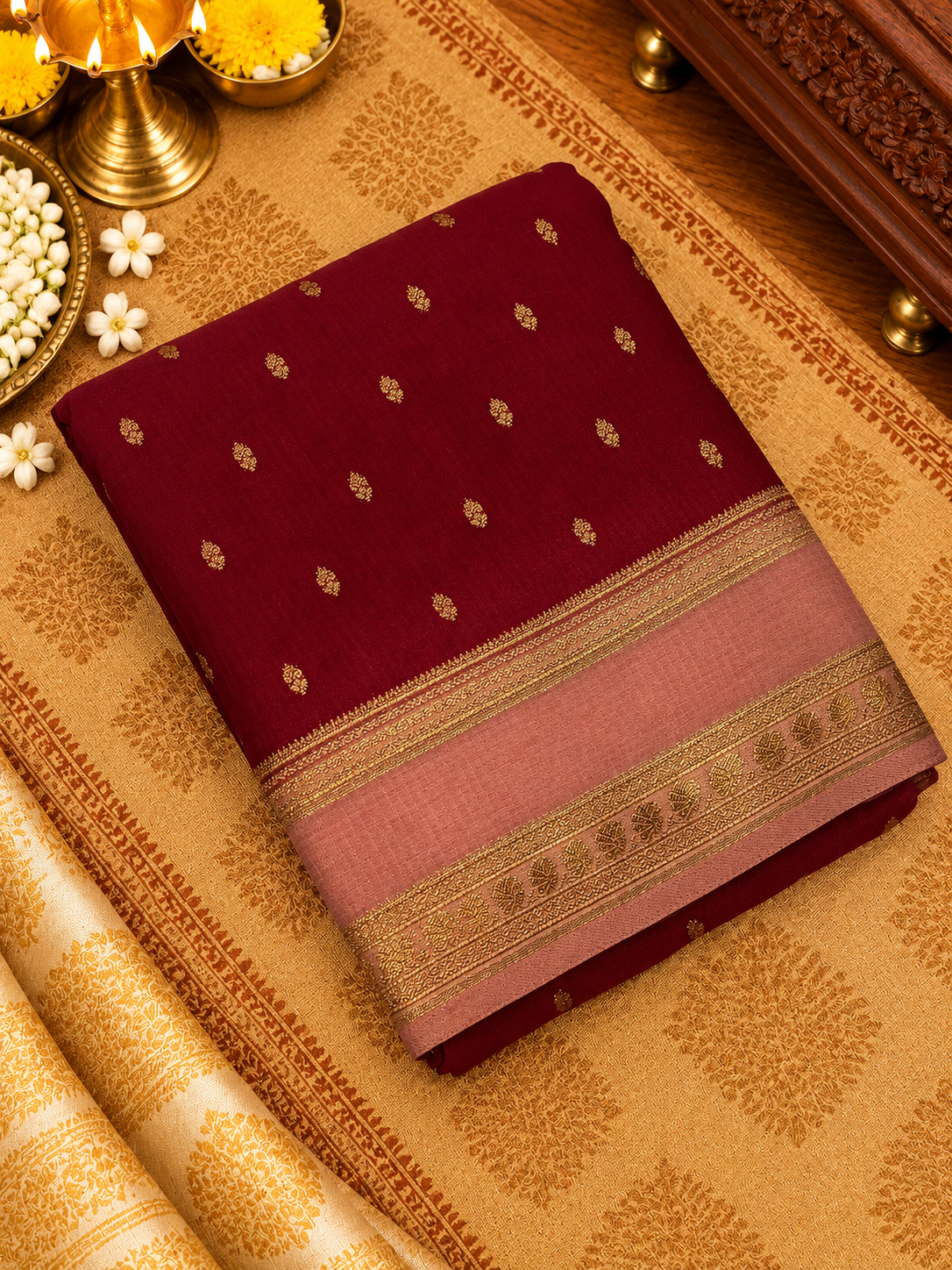 Premium Wrinkle Chiffon Saree - 902993