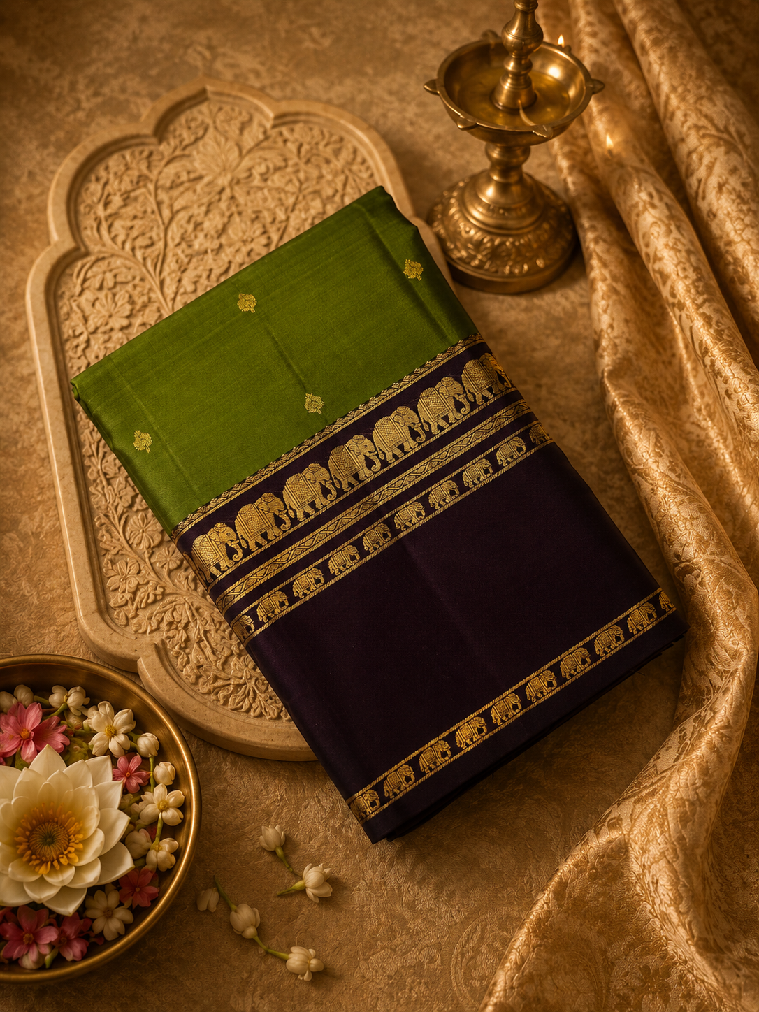 Pure Handloom Kanjeevaram Silk Mark Certified Saree