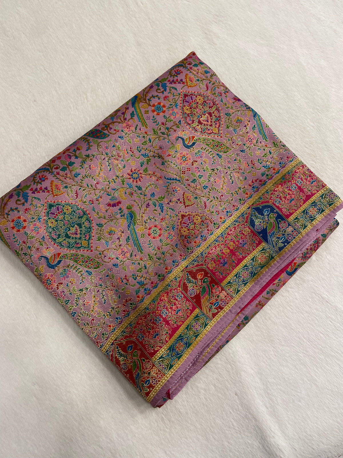 Premium Banarasi Crepe Kalamkari Saree