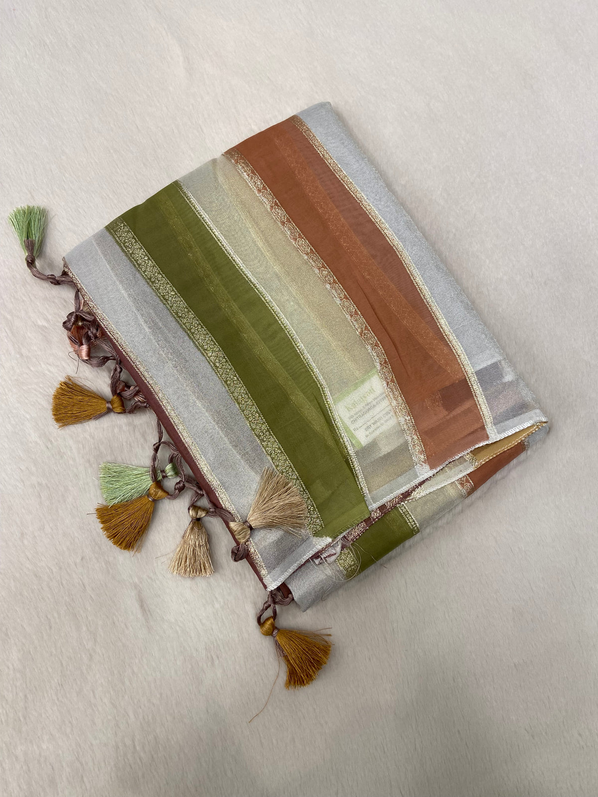 Pure Chinnon Organza Saree💚🔥