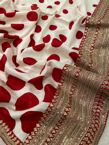 Premium Russian Silk Saree With Work