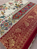 Premium Banarasi Crepe silk Saree With Appliqué Work -902836