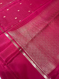 Pure Mix Crepe Mysore Silk Saree (Reddish pink)