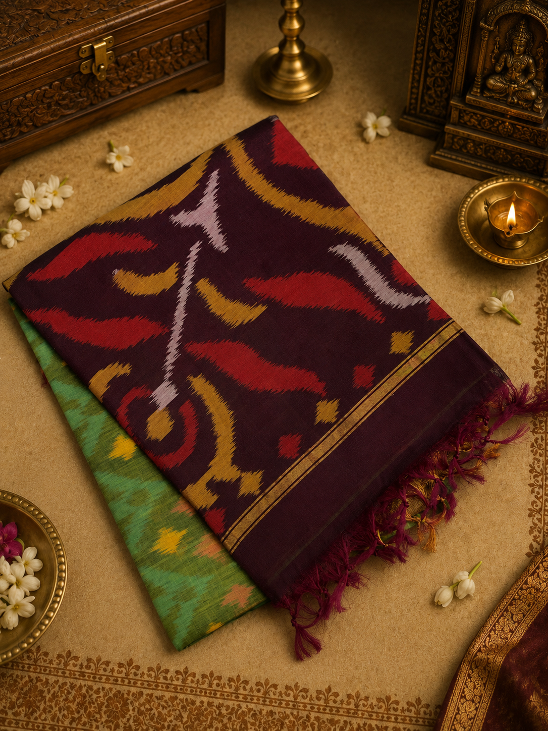 Pure Pochampally Cotton Silk Saree