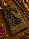 Premium Banarasi Crepe Kalamkari Saree