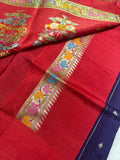 Premium Quality Tussar Saree in Paithani Weaves With Satin Border