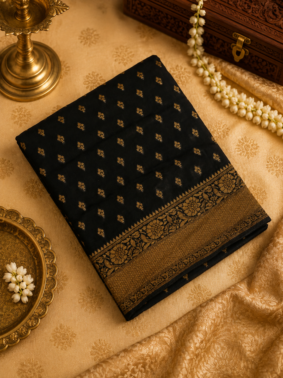 Premium Banarasi Crepe Khaddi Georgette Saree