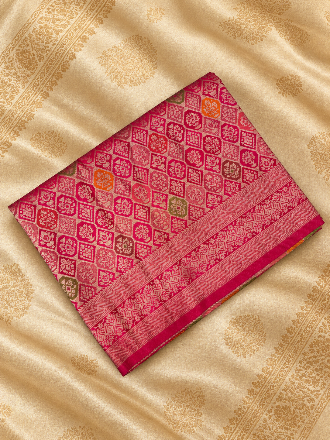 Premium Banarasi Crepe Satin Silk Saree 💗 -902692