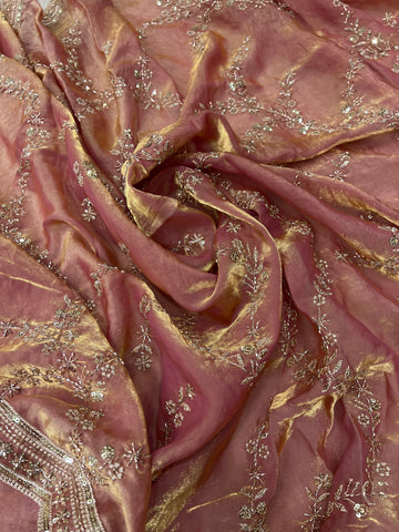 Premium Soft Tissue Saree (peach)