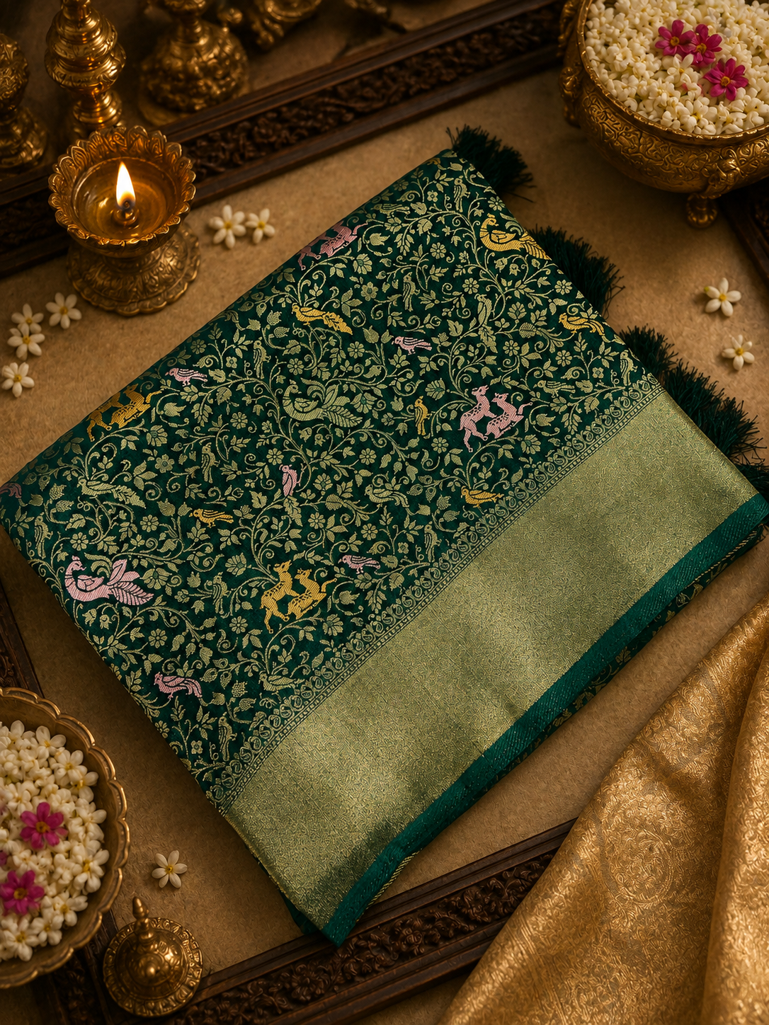Premium Banarasi Crepe Satin Silk Saree