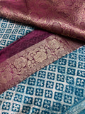 Pure soft organza saree with satin border