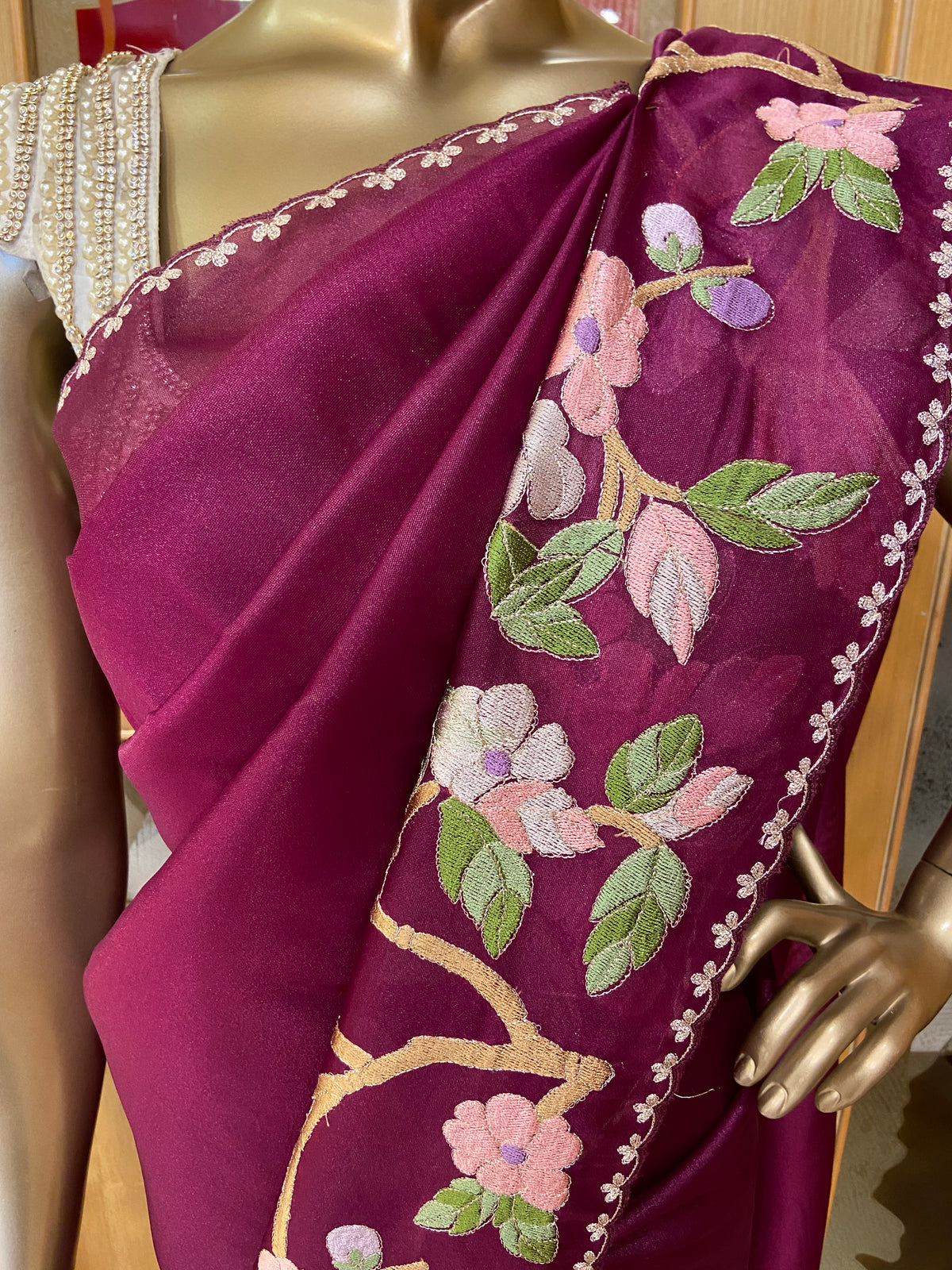 Pure tissue organza saree