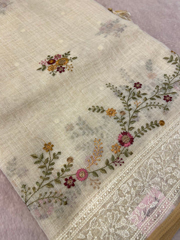 Premium Organza With Embroidery Saree🌸