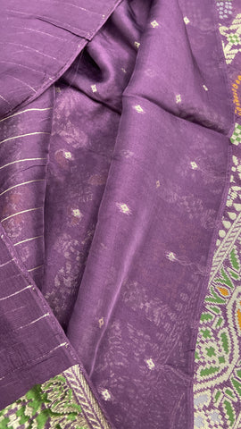 Tusser Bandini Saree (Dark)