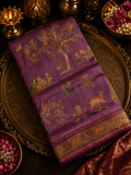 Premium Banarasi Crepe Kalamkari Saree