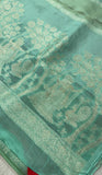 Pure Chinnon Saree- 902217 Light pastel green