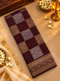 Pure Chinnon crepe Saree- 902541 Chocolate brown