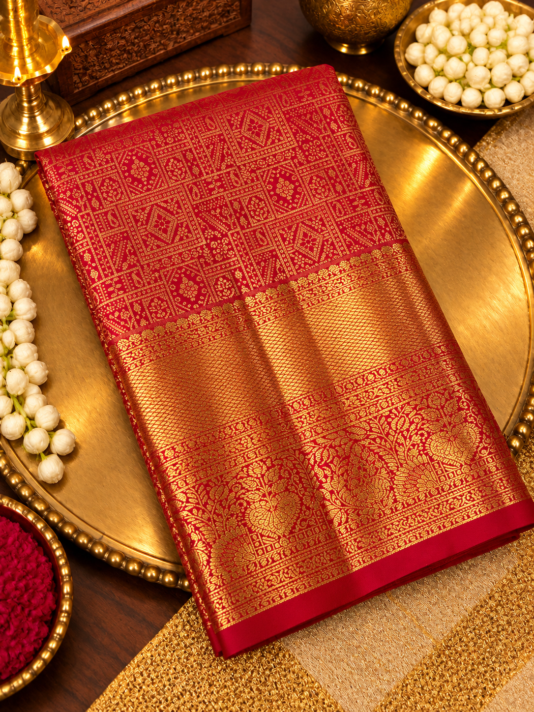 Premium Bridal Semi Kanchipuram Silk Saree - 902915