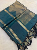 Premium semi Kanjeevaram silk saree- Bottle green