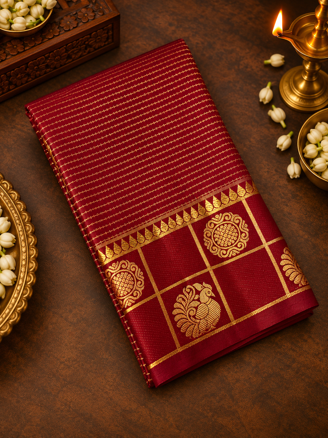 Premium Bridal Semi Kanchipuram Silk Saree - RF1303