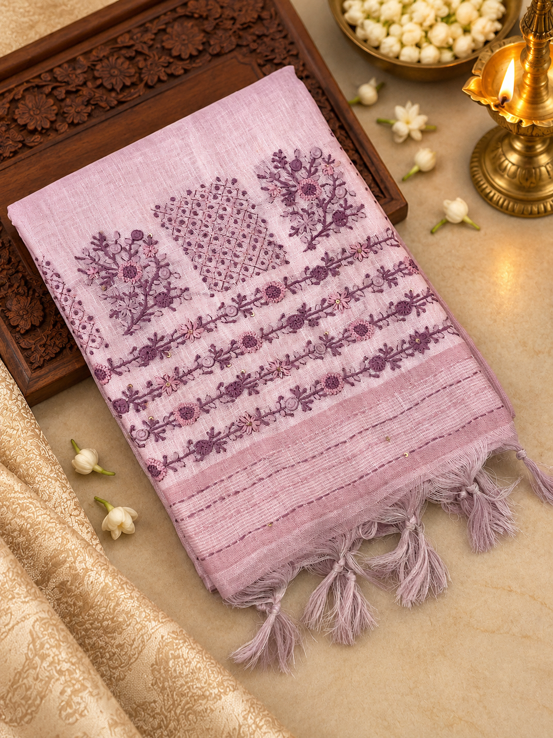 Premium kora organza with kaatha work -902510