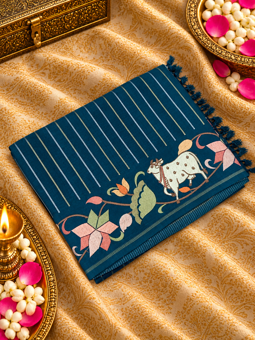 Pure Tassar Saree With Embroidery - 901997