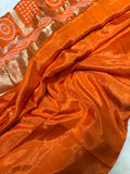 Plain body design modal silk saree with bandhini design pallu- 902263 Orange